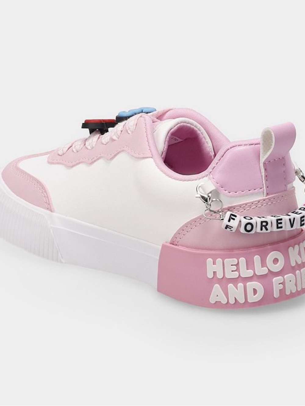Hello Kitty Pink and White Kids Sneakers with Character Charms - Picture 3 of 4